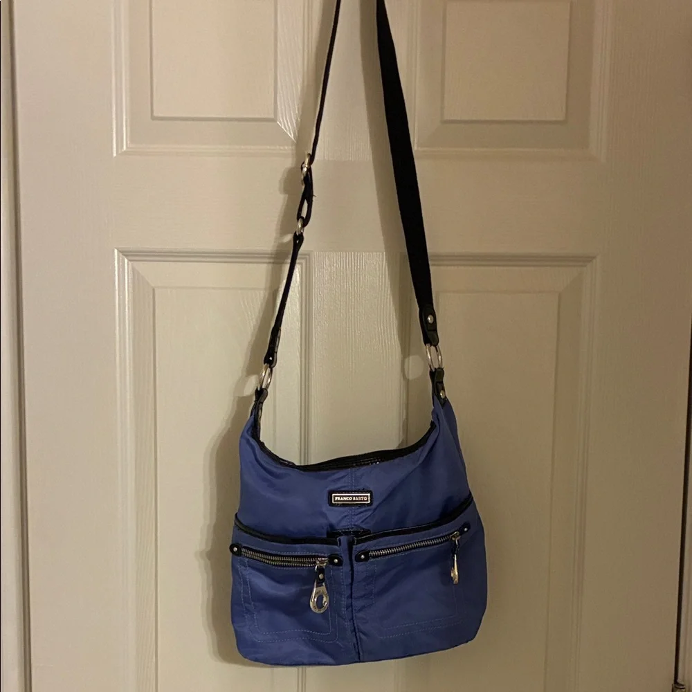 Franco Sarto Blue Shoulder Bag‎ with Black Trim